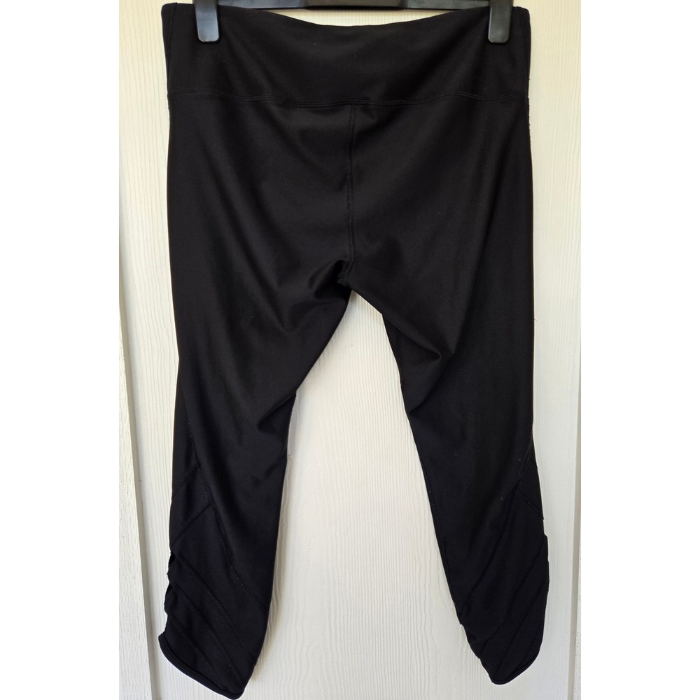 Under Armour HeatGear Compression Cropped Leggings Lattice Cutout Activewear XL - Picture 2 of 7